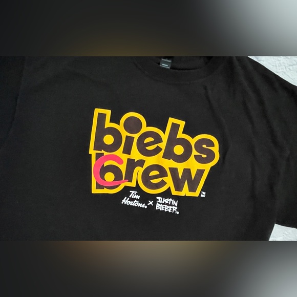 Biebs Brew Crew Shirt Justin Bieber x Tim Horton’s - Picture 2 of 7